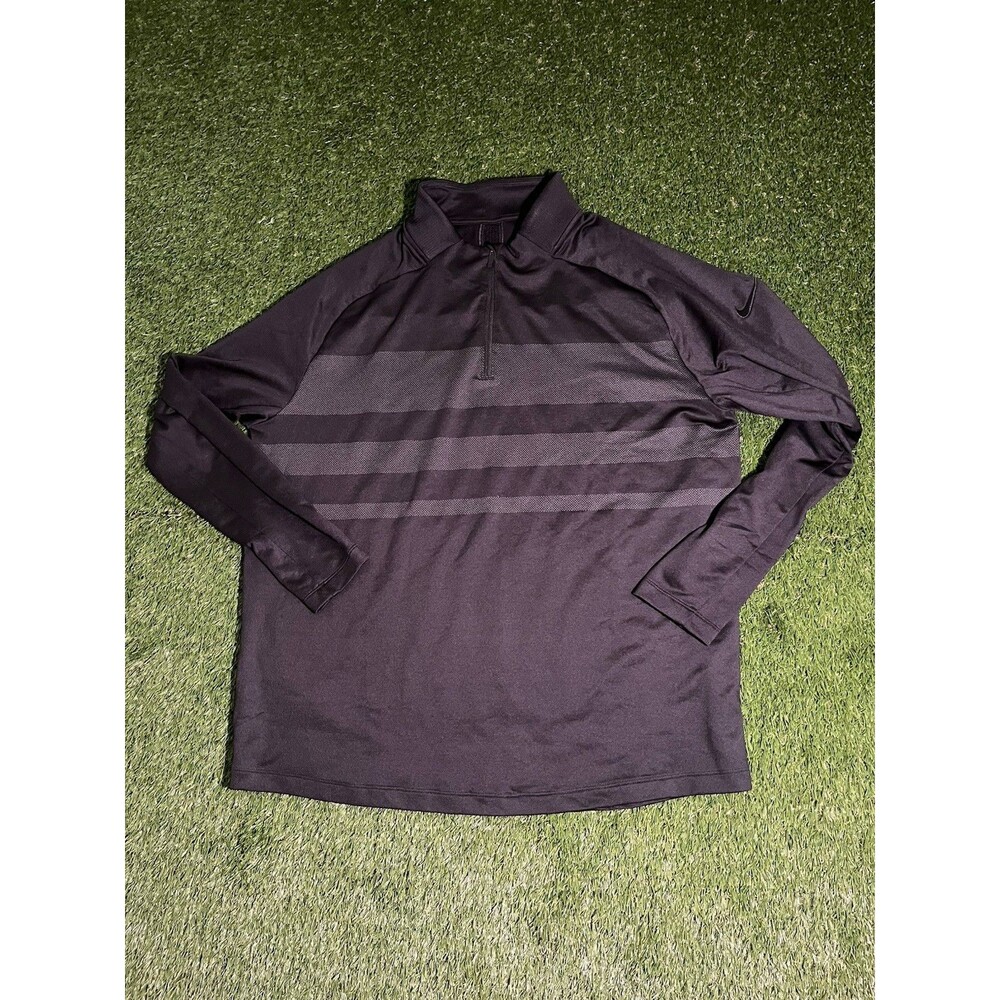 Nike Dri-FIT 1/4 Zip Pullover Black Long Sleeve Men's XL Moisture Wicking
